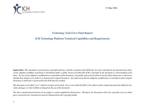 ICH Technology Platform Report: Secure Collaboration Requirements for Regulatory Harmonisation