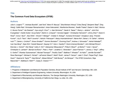 The Common Fund Data Ecosystem (CFDE)