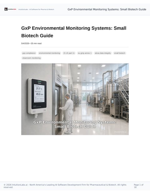 GxP Environmental Monitoring Systems: A Guide for Small Biotechs — cover