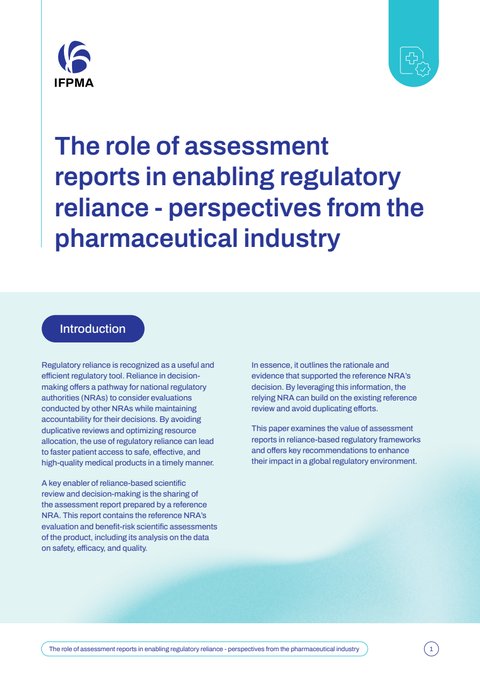 IFPMA whitepaper: How assessment reports enable regulatory reliance in pharma — cover